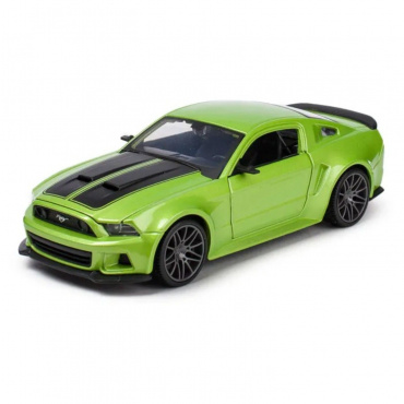 31506 Машинка die-cast Ford Mustang Street Racer, 1:24, зеленая, открывающиеся двери